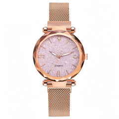2019 Hot Sale Women Watches Fashion Luxury Magnetic Buckle Stainless Steel Strap Refractive surface Luminous Dial Quartz Watch