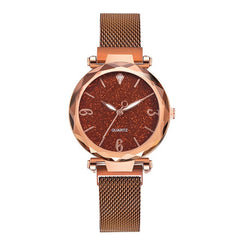 2019 Hot Sale Women Watches Fashion Luxury Magnetic Buckle Stainless Steel Strap Refractive surface Luminous Dial Quartz Watch