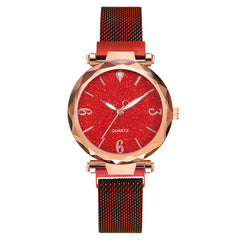 2019 Hot Sale Women Watches Fashion Luxury Magnetic Buckle Stainless Steel Strap Refractive surface Luminous Dial Quartz Watch