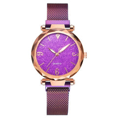 2019 Hot Sale Women Watches Fashion Luxury Magnetic Buckle Stainless Steel Strap Refractive surface Luminous Dial Quartz Watch