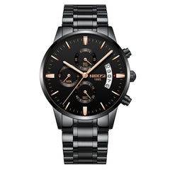 NIBOSI Men Watch Chronograph Sport Mens Watches Top Brand Luxury Waterproof Full Steel Quartz Gold Clock Men Relogio Masculino